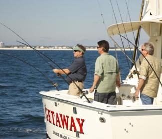 男士钓鱼之旅，海湾海岸和奥兰治海滩，美国