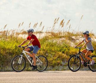 乡村小路骑自行车,橙色海滩