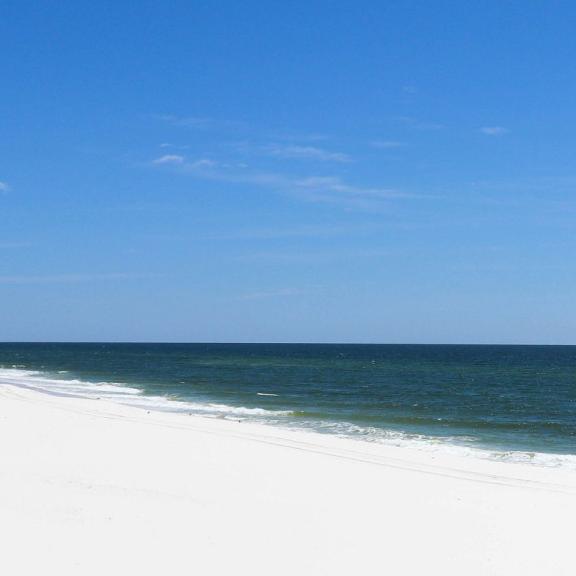 阿拉巴马州糖白色的沙滩和蓝绿色的海水