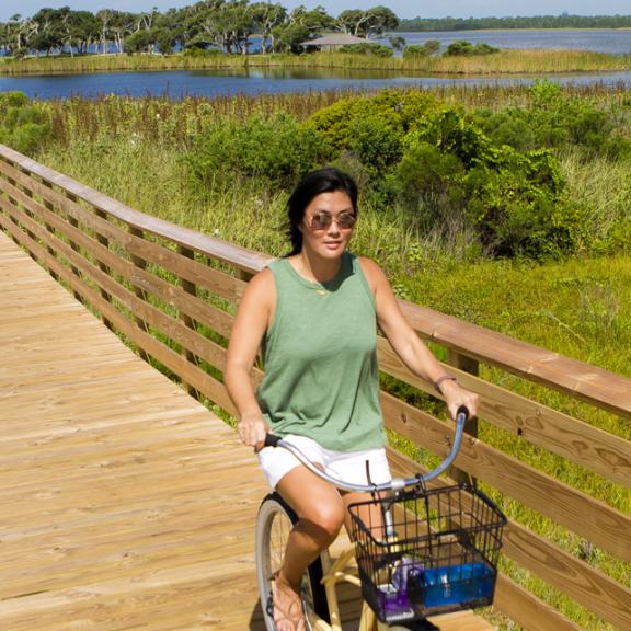 骑着自行车去亚拉巴马湾沿岸