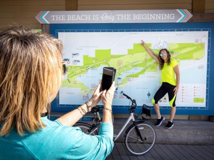 海湾州立公园骑自行车橙海滩